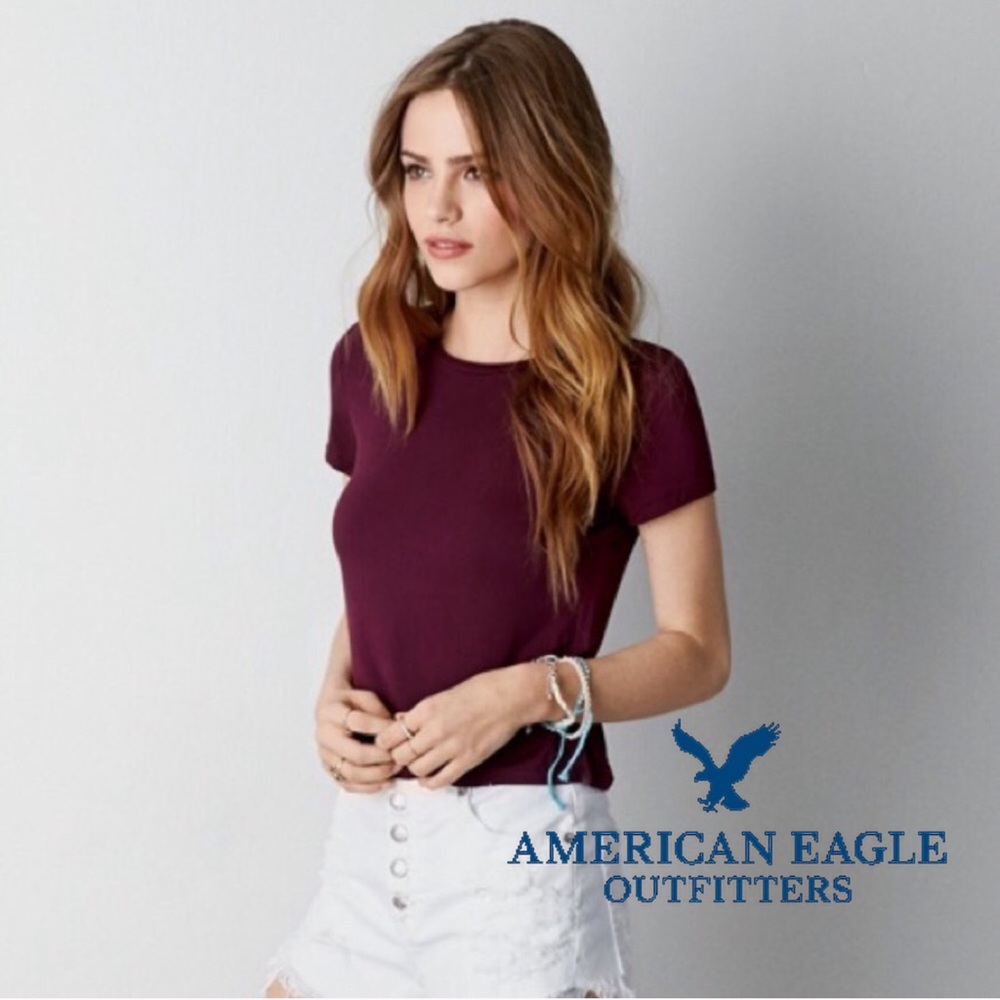 Burgundy American Eagle Soft & Sexy T Shirt